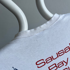 1980s Crazy Shirts Sausalito Bay Club Front and Back T-Shirt - Perfectly Tattered