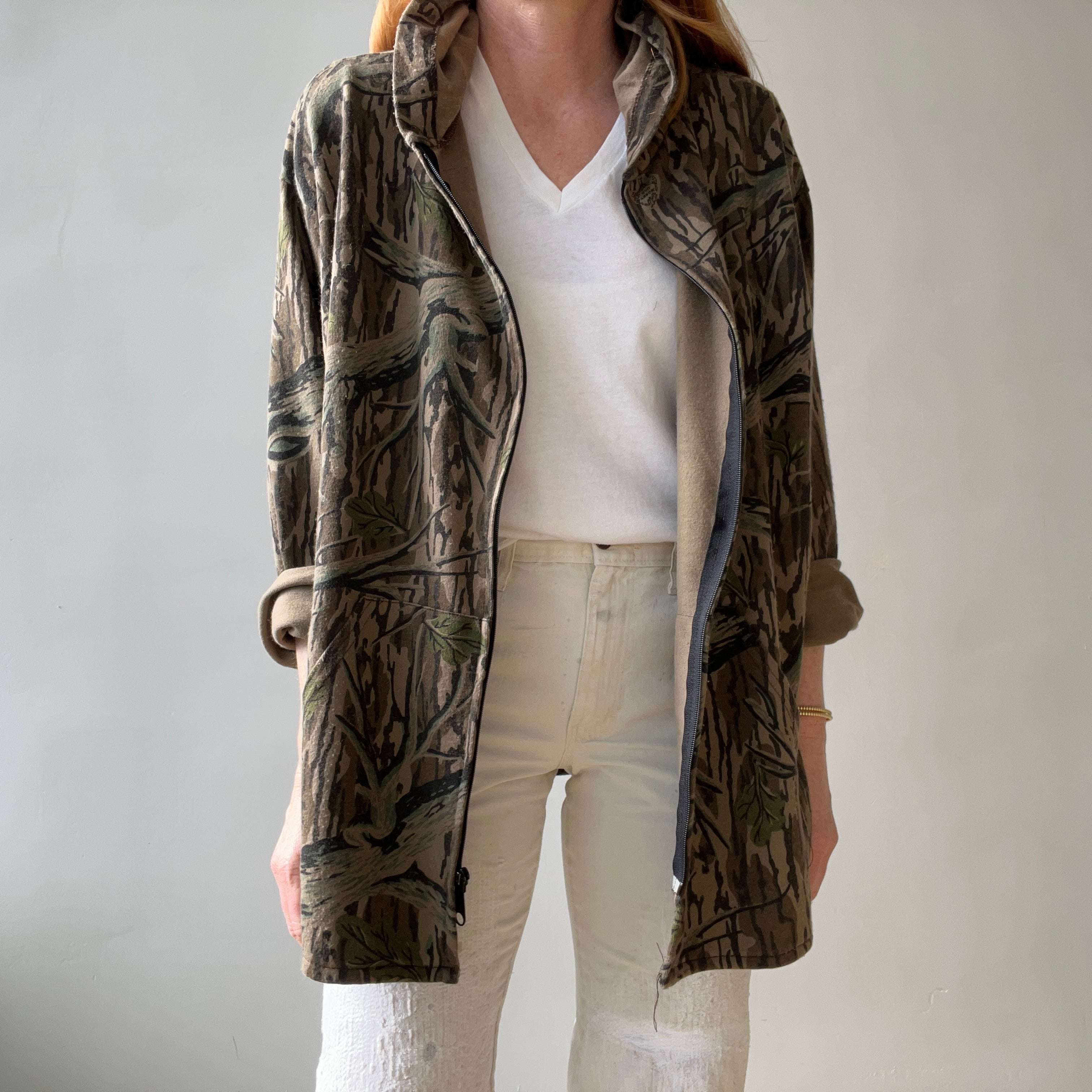 1980s/90s Camo Zip Up Hoodie