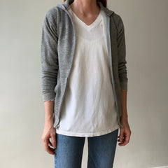 1970s Grey Zip Up Hoodie