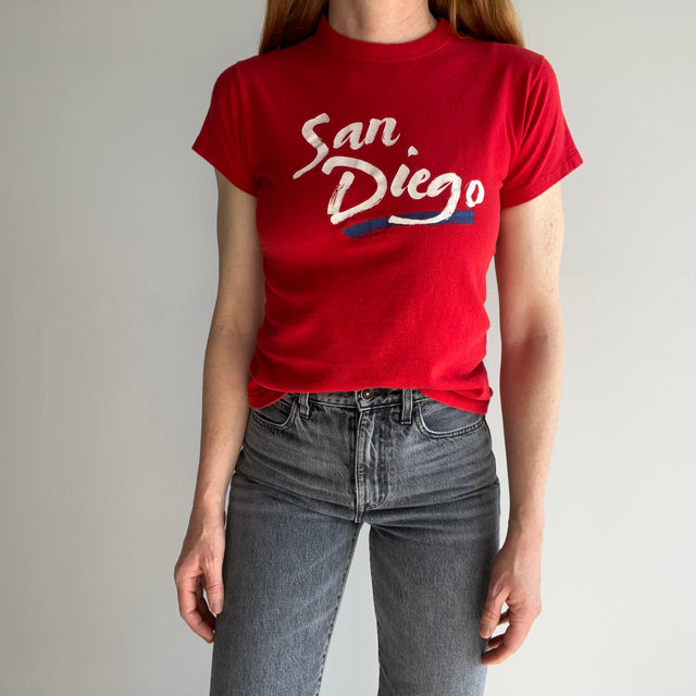1980s San Diego Cotton Tourist T-Shirt with a Rolled Neck - Swoon