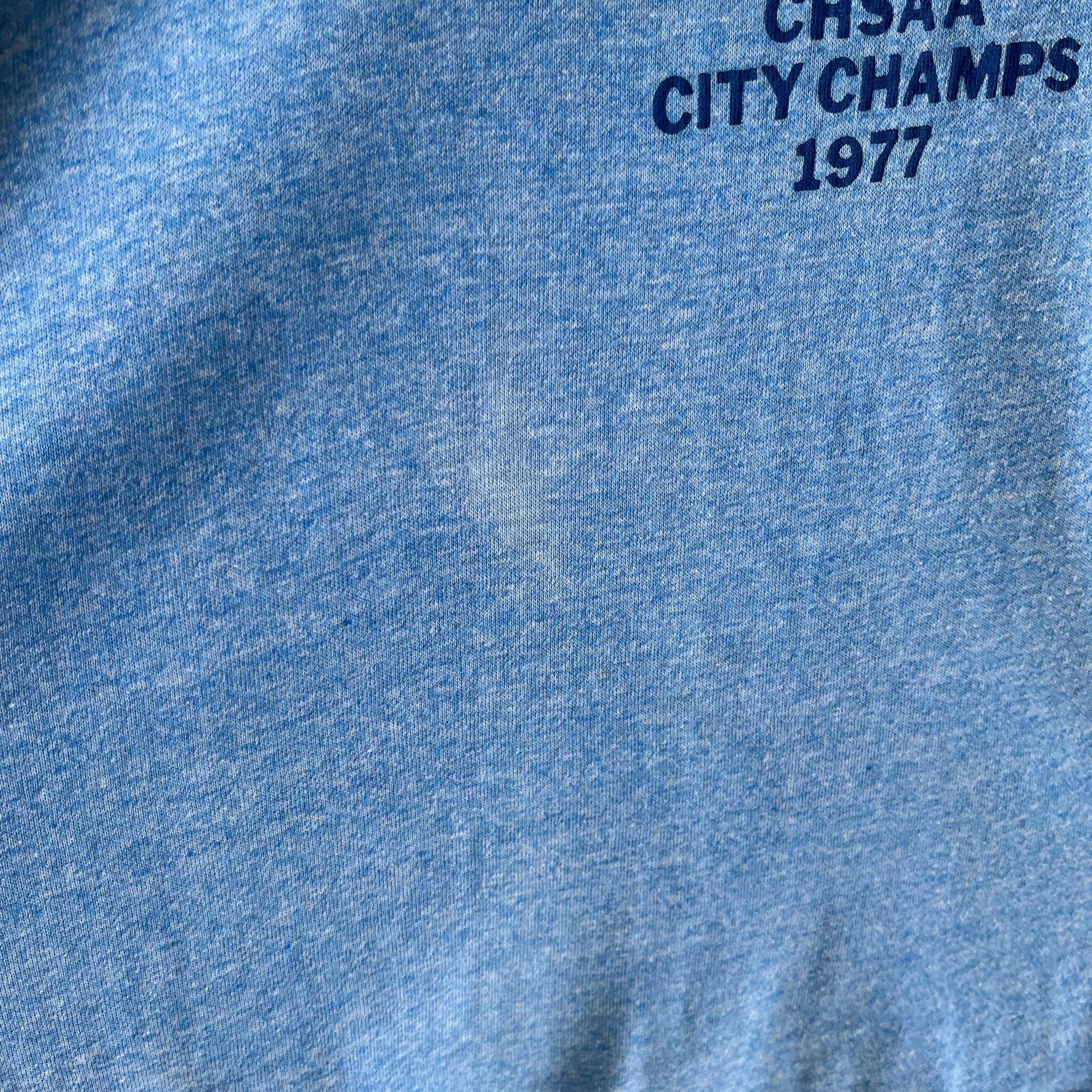1977 St. Francis Prep CHSAA City Champs Ring T-Shirt by Russell