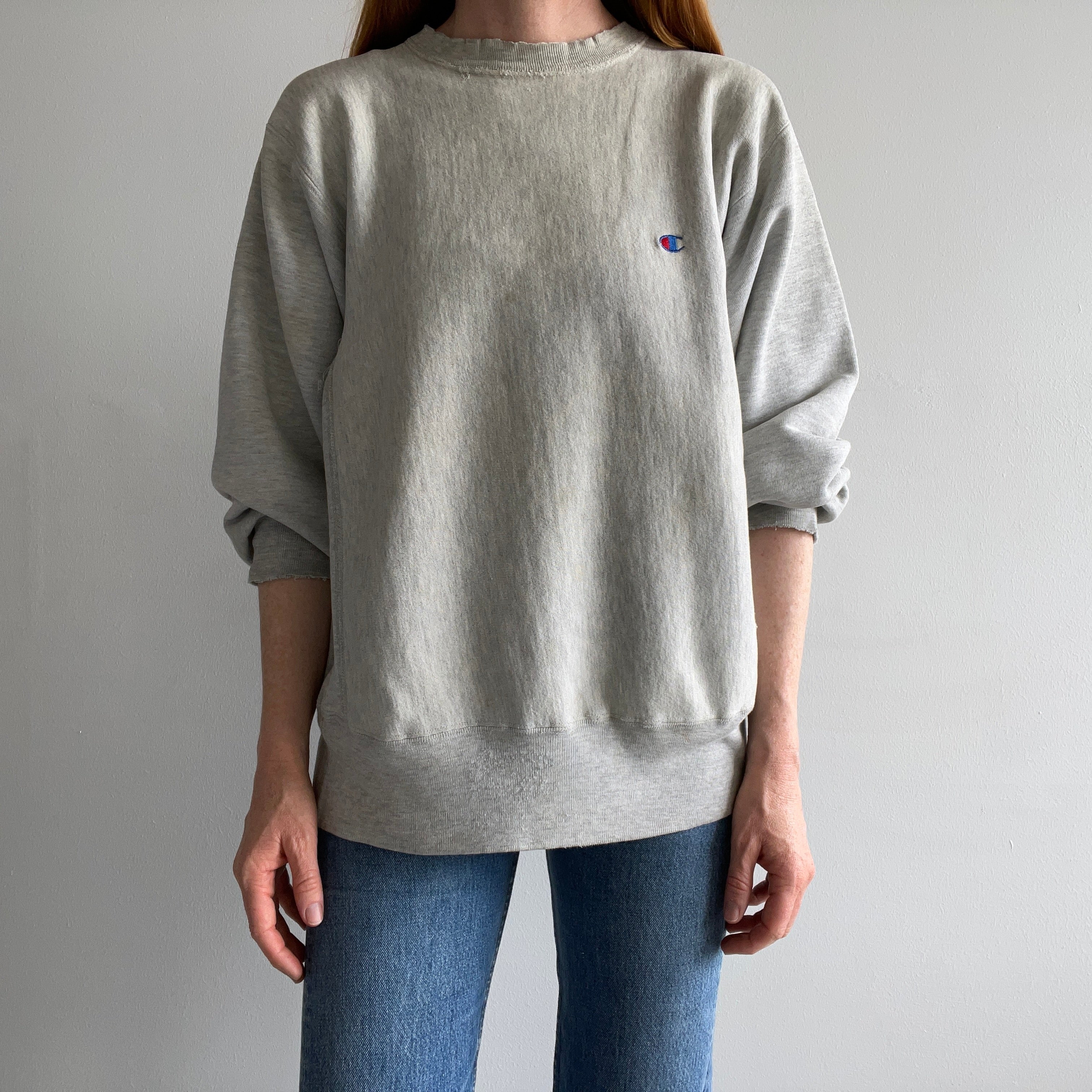 1980s Thrashed Beyond Champion Brand Reverse Weave Sweatshirt