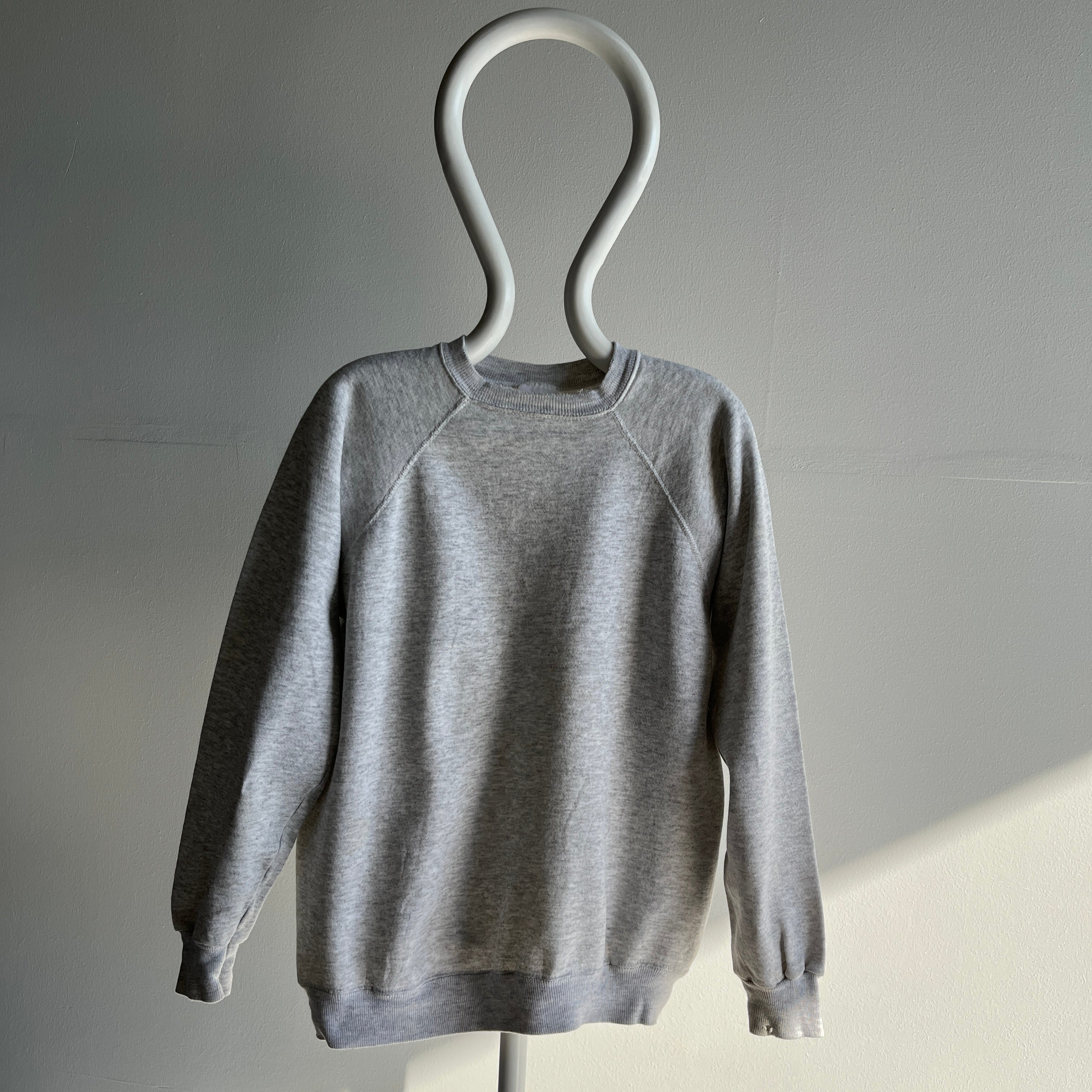 1980/90s Blank Light Gray Sweatshirt with Heavy Staining