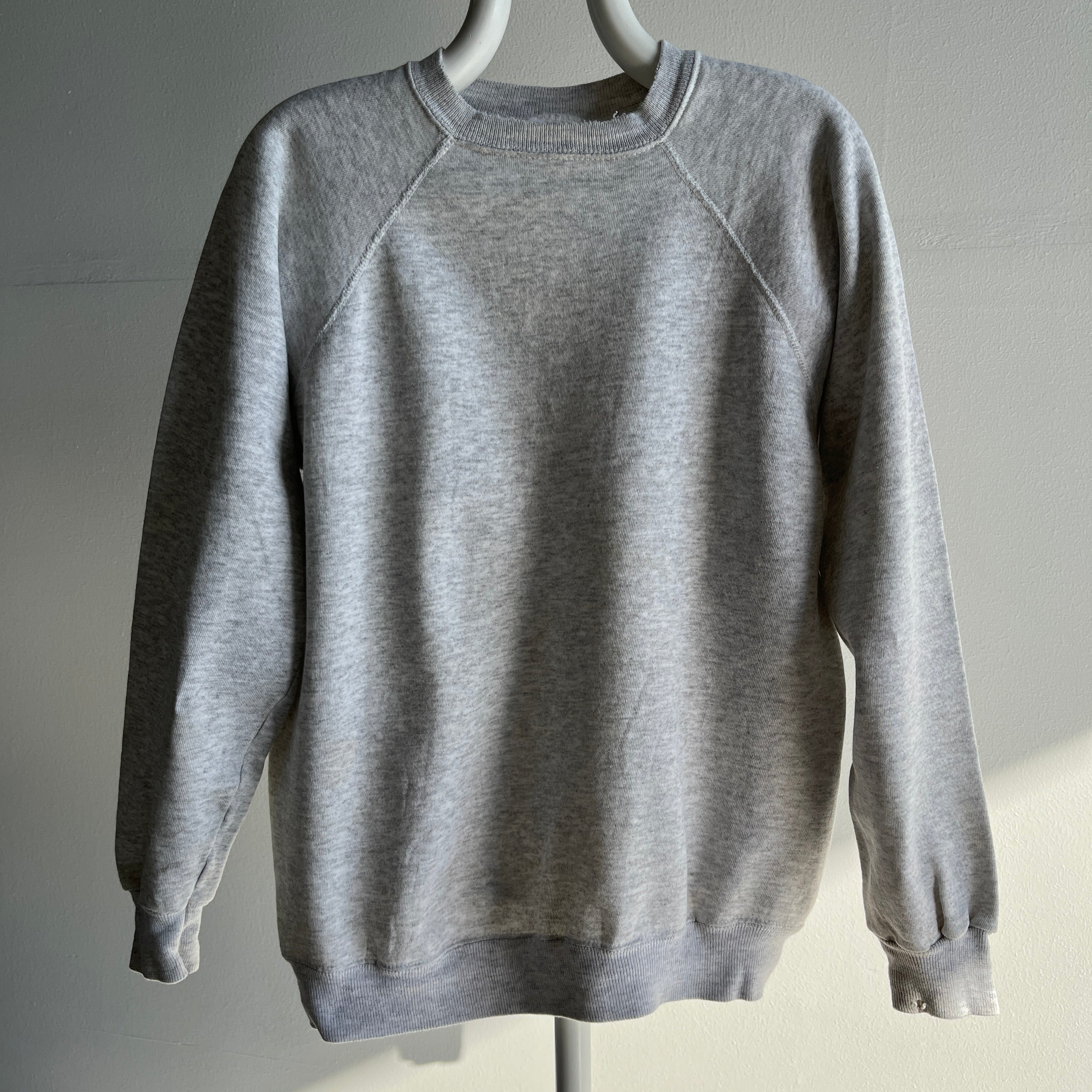 1980/90s Blank Light Gray Sweatshirt with Heavy Staining