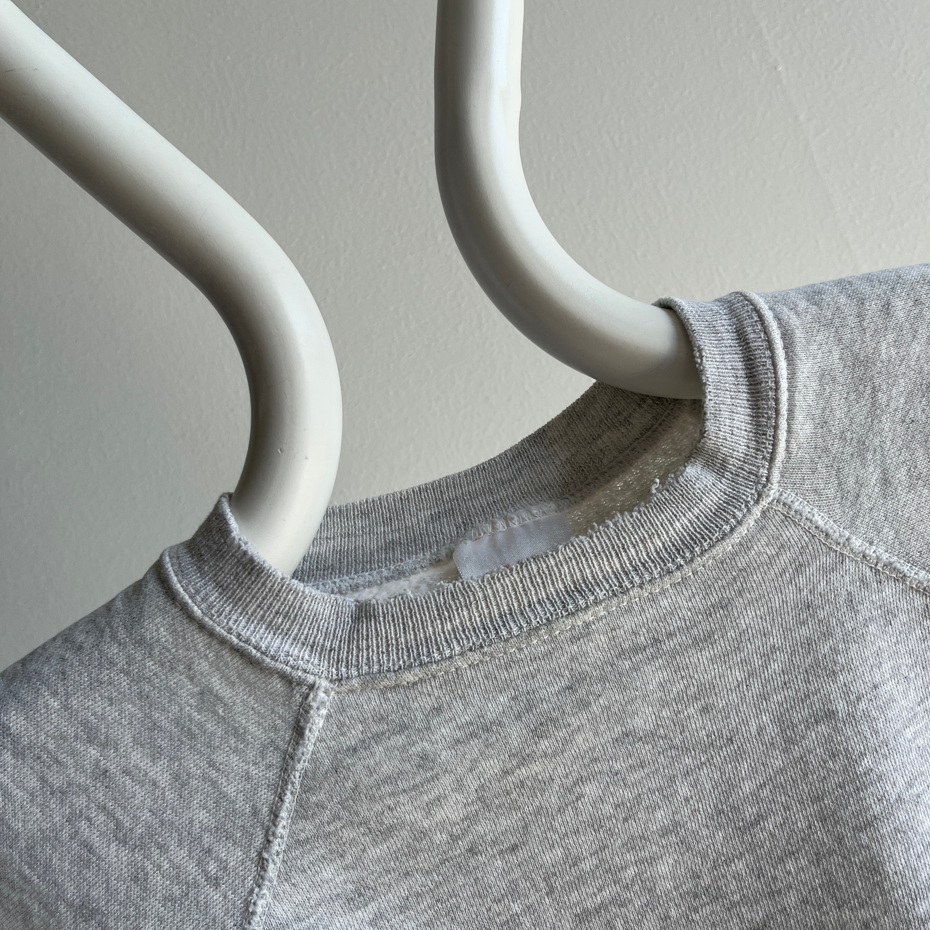 1980/90s Blank Light Gray Sweatshirt with Heavy Staining