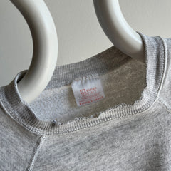 1980/90s Blank Light Gray Sweatshirt with Heavy Staining