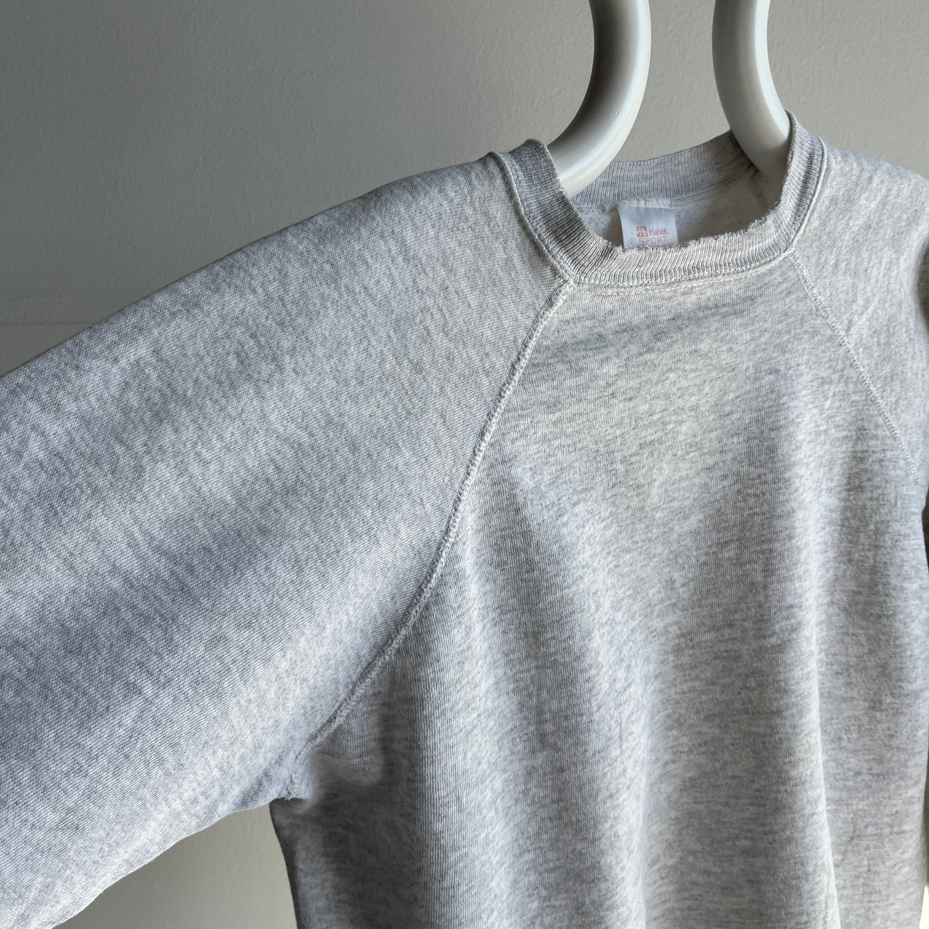 1980/90s Blank Light Gray Sweatshirt with Heavy Staining