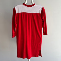 1970s Marymount College Extra Long Football Thin and Soft Slouchy T-Shirt by Champion Brand