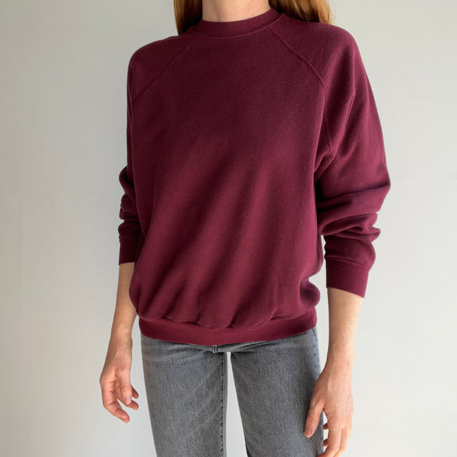 1980s Burgundy Blank Raglan in Great Shape