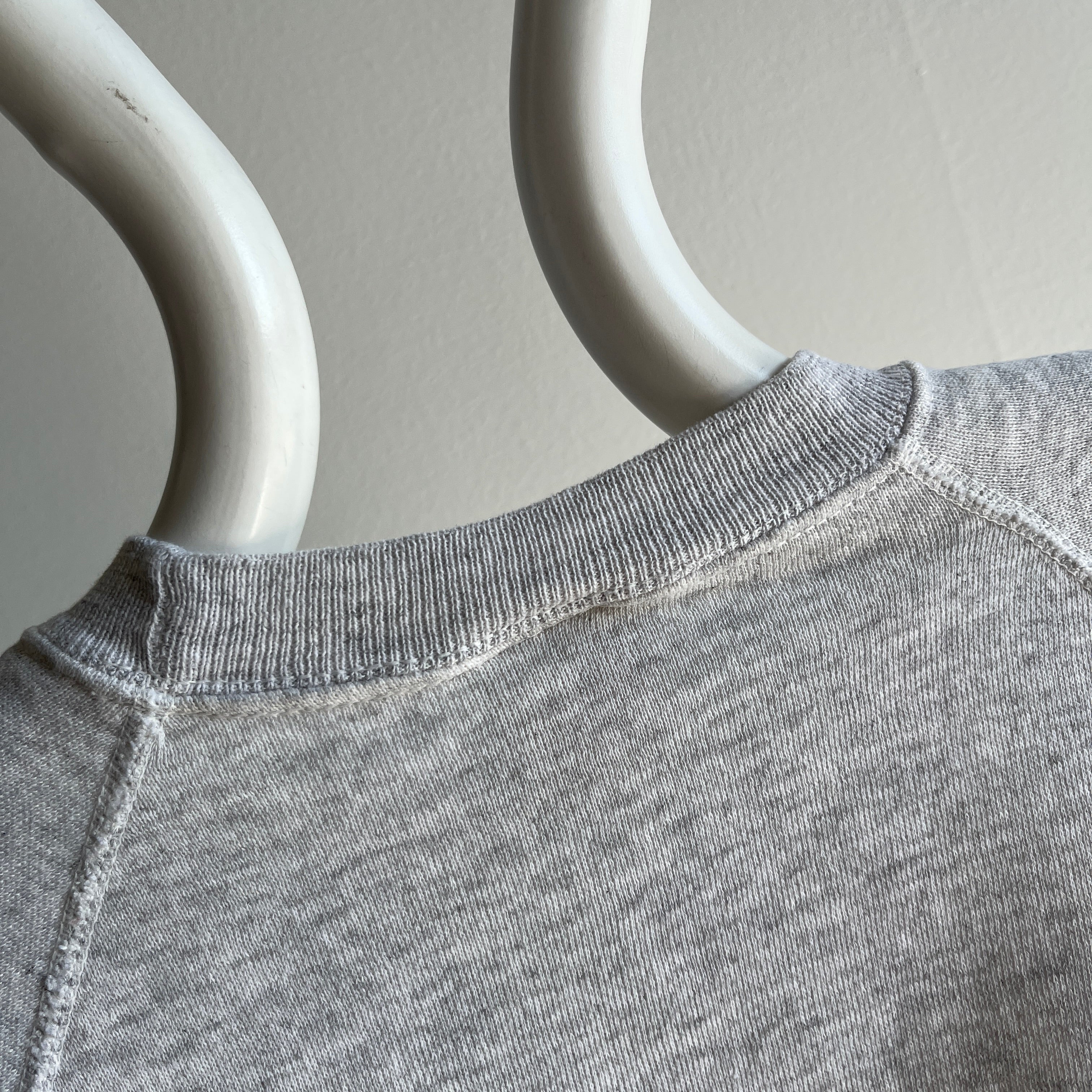 1980/90s Blank Light Gray Sweatshirt with Heavy Staining