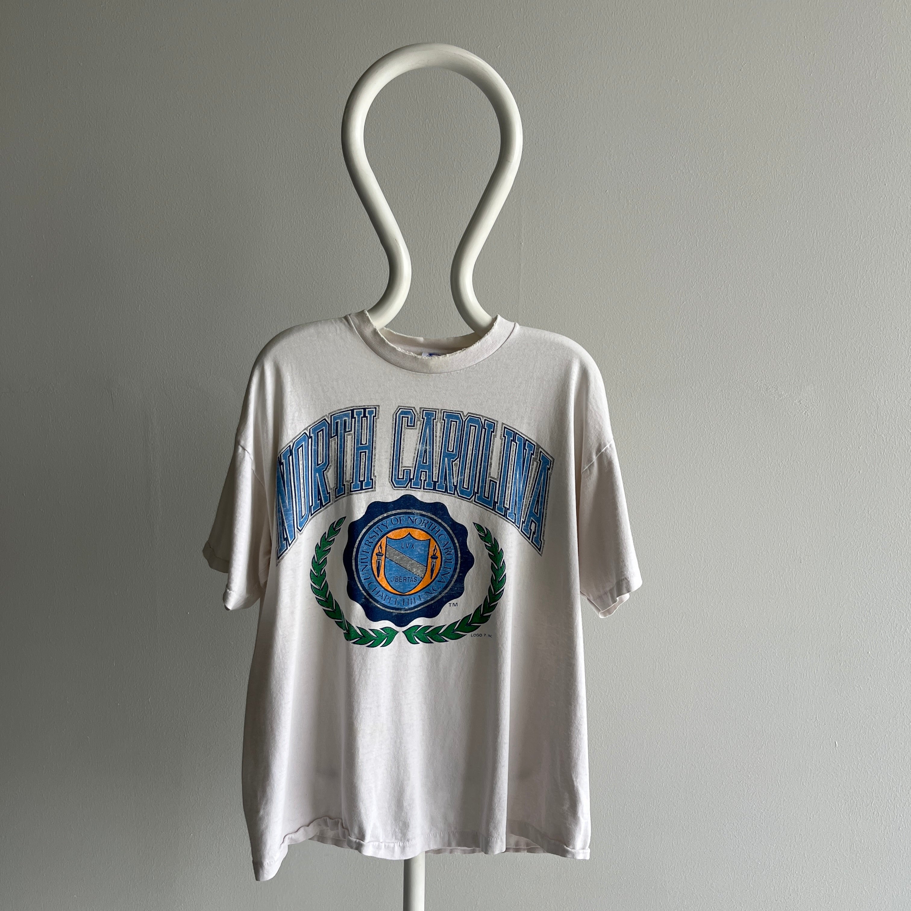 1980/90s Tattered, Torn, Worn, Washed with Dark Colors, North Carolina T-Shirt