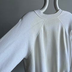 1980s Blank White Nicely Age Stained Raglan Sweatshirt