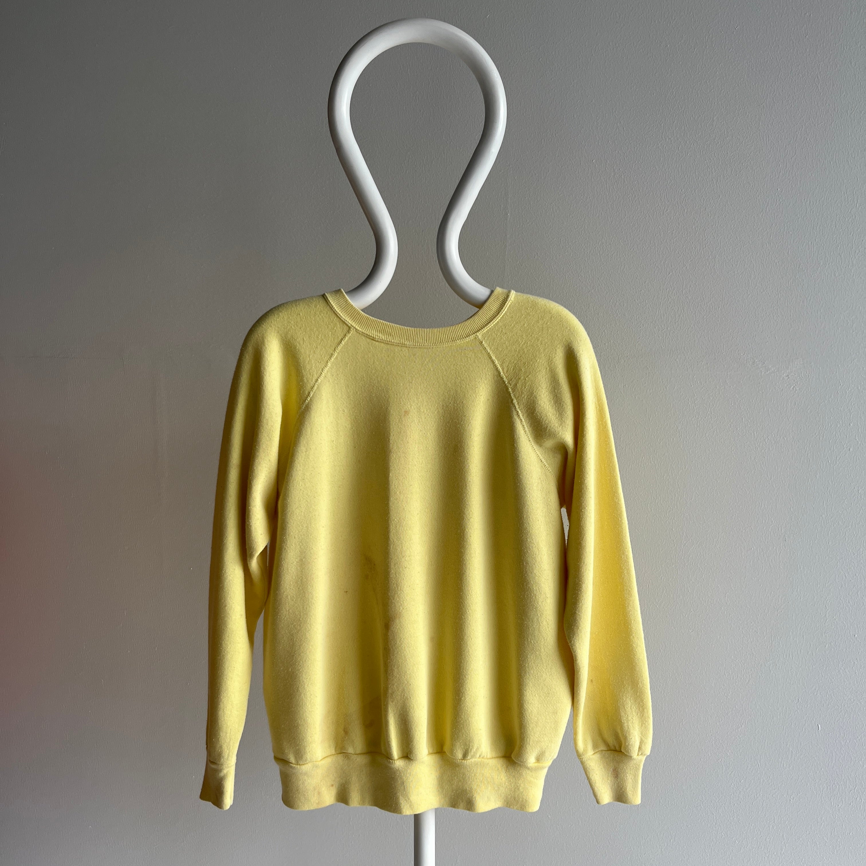 1980s Mellow Yellow Soft Stained Sweatshirt