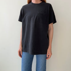 1980s Faded Blank Black FOTL Pocket T-Shirt