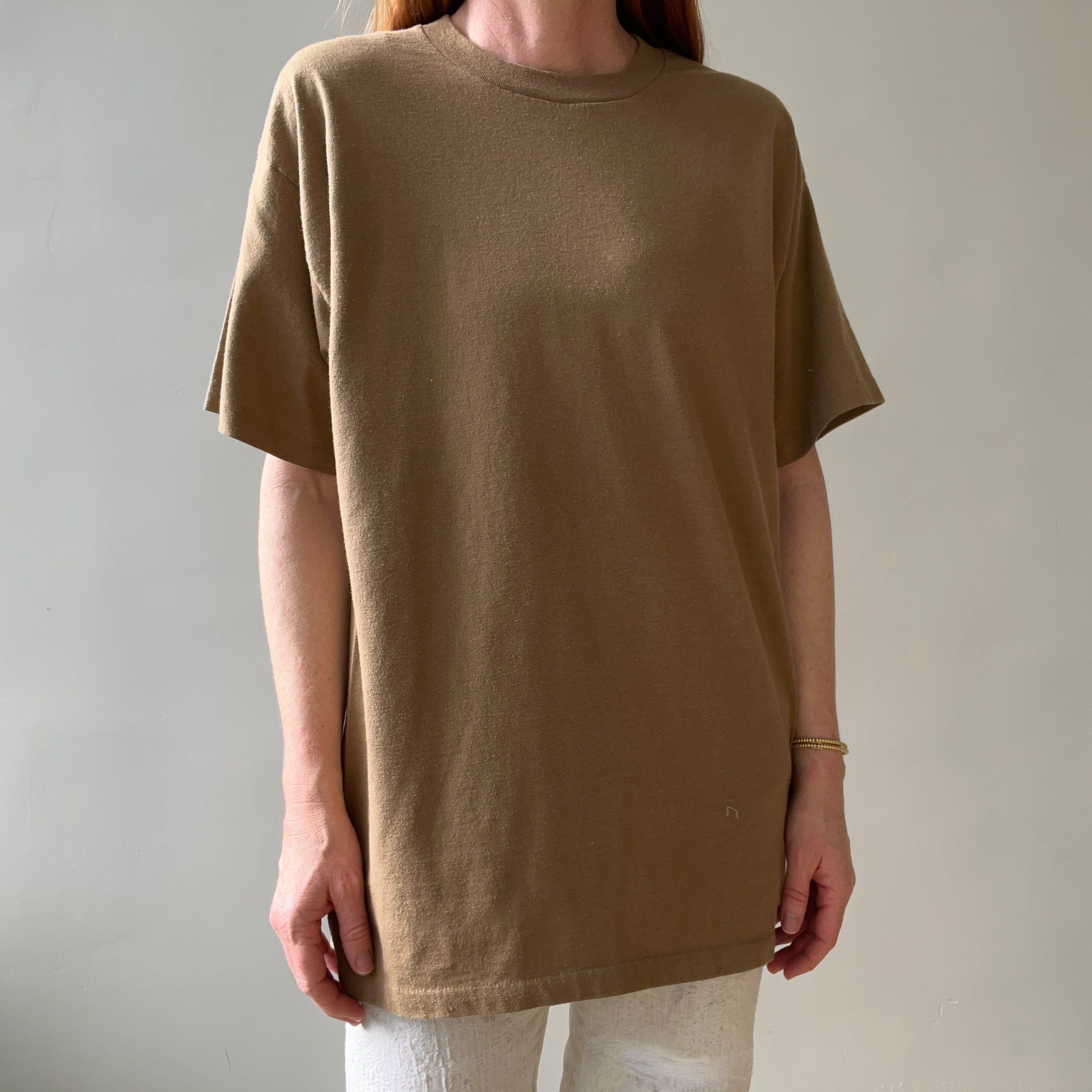 1980s Blank Tan T Shirt