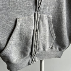 1970/80s Blank Gray Zip Up Hoodie - Luxury :)