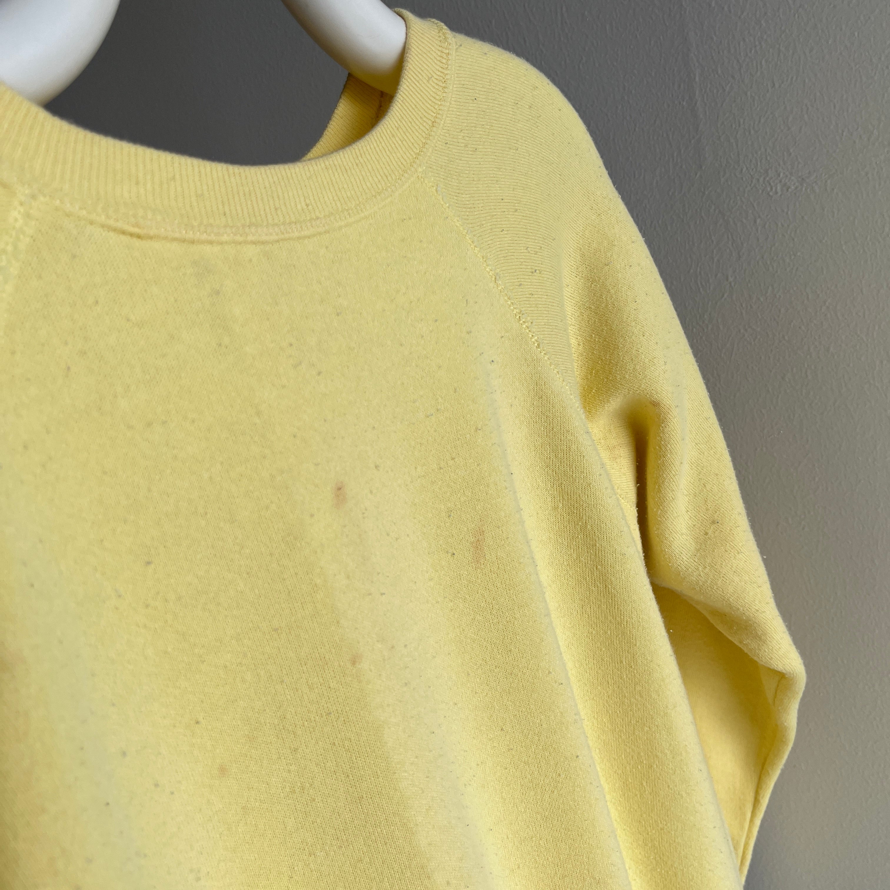 1980s Mellow Yellow Soft Stained Sweatshirt