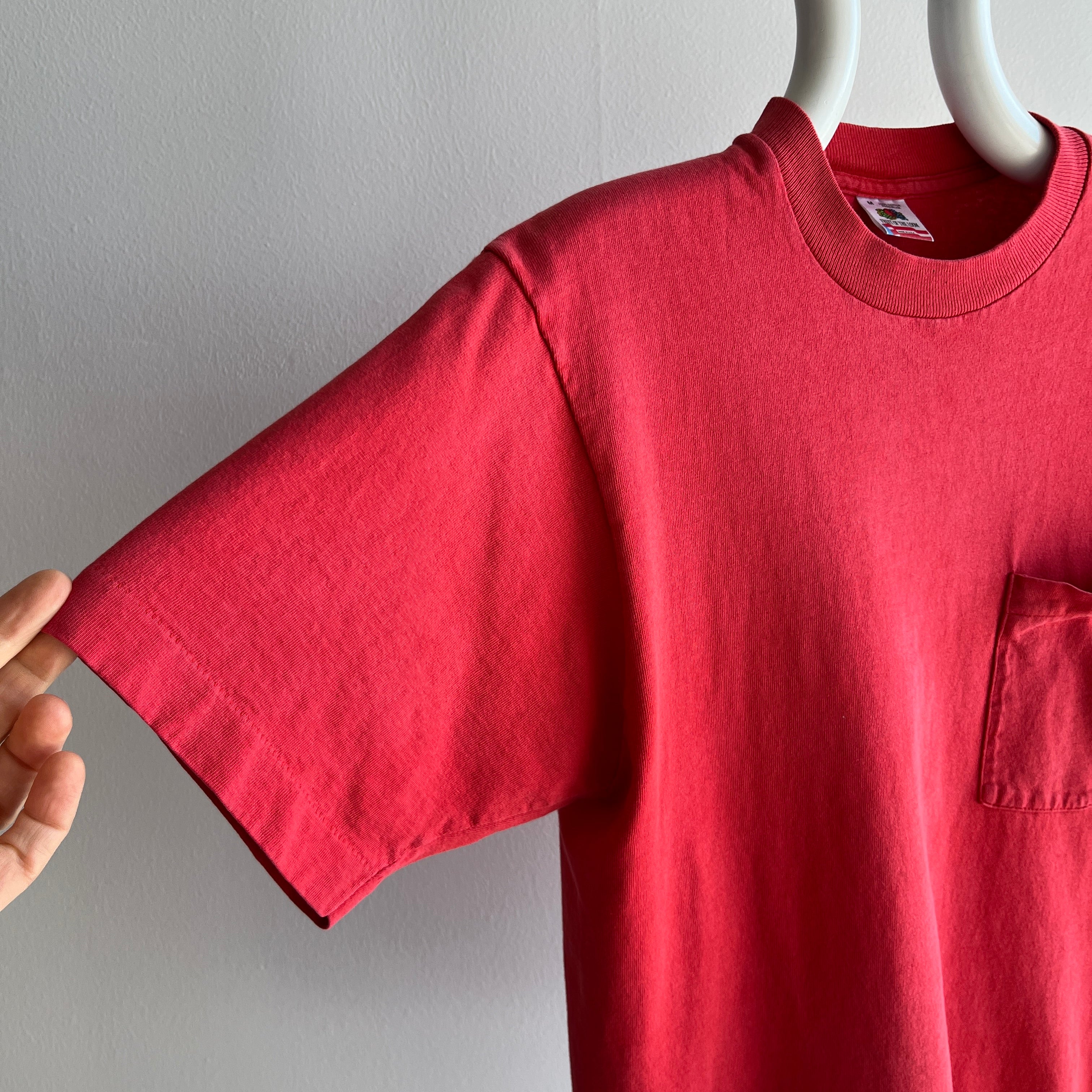 1980s Perfectly Sun Faded Cotton Selvedge Pocket FOTL T-Shirt 