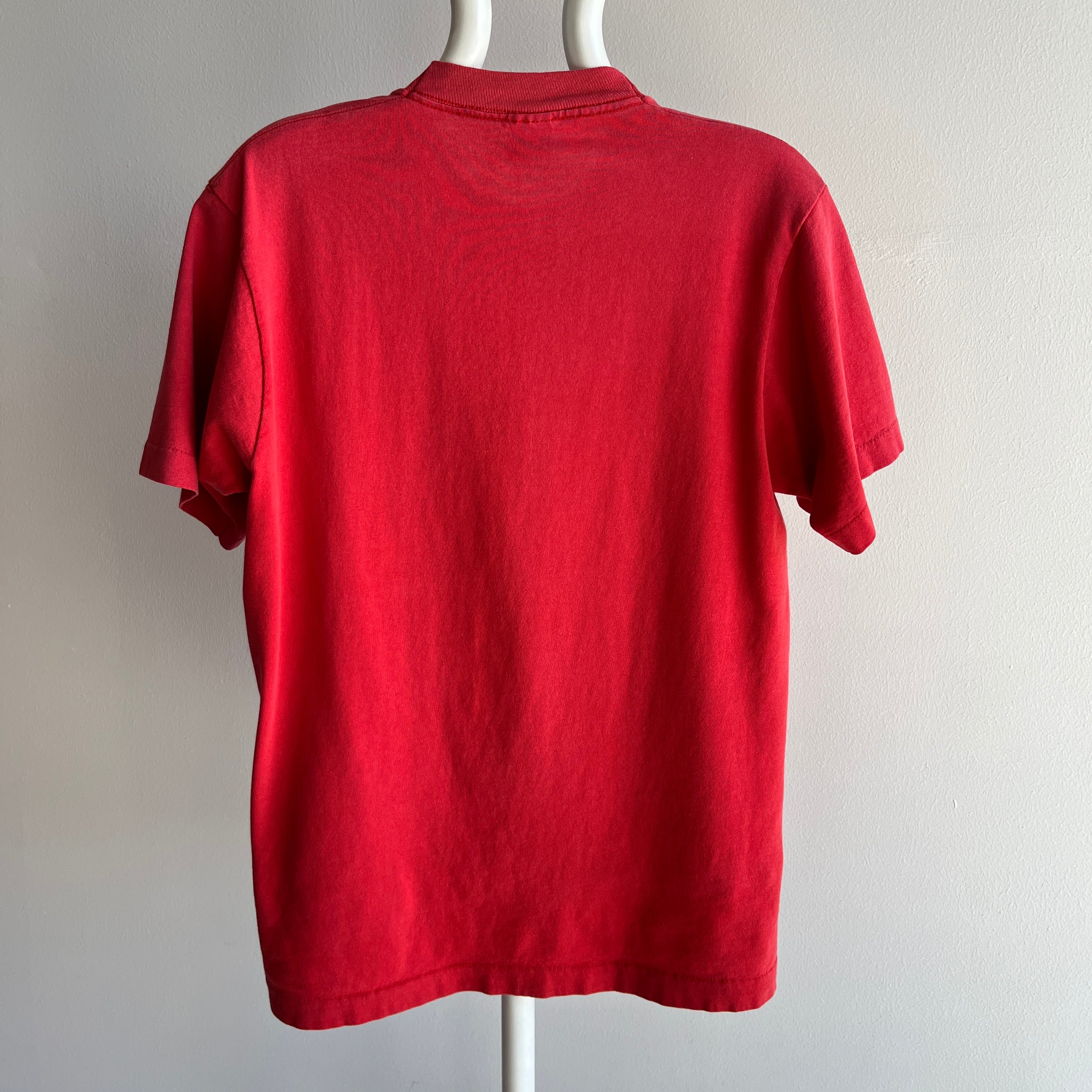 1980s Perfectly Sun Faded Cotton Selvedge Pocket FOTL T-Shirt 