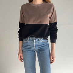 1970/80s Oscar De La Renta Two Toned Velour Sweatshirt