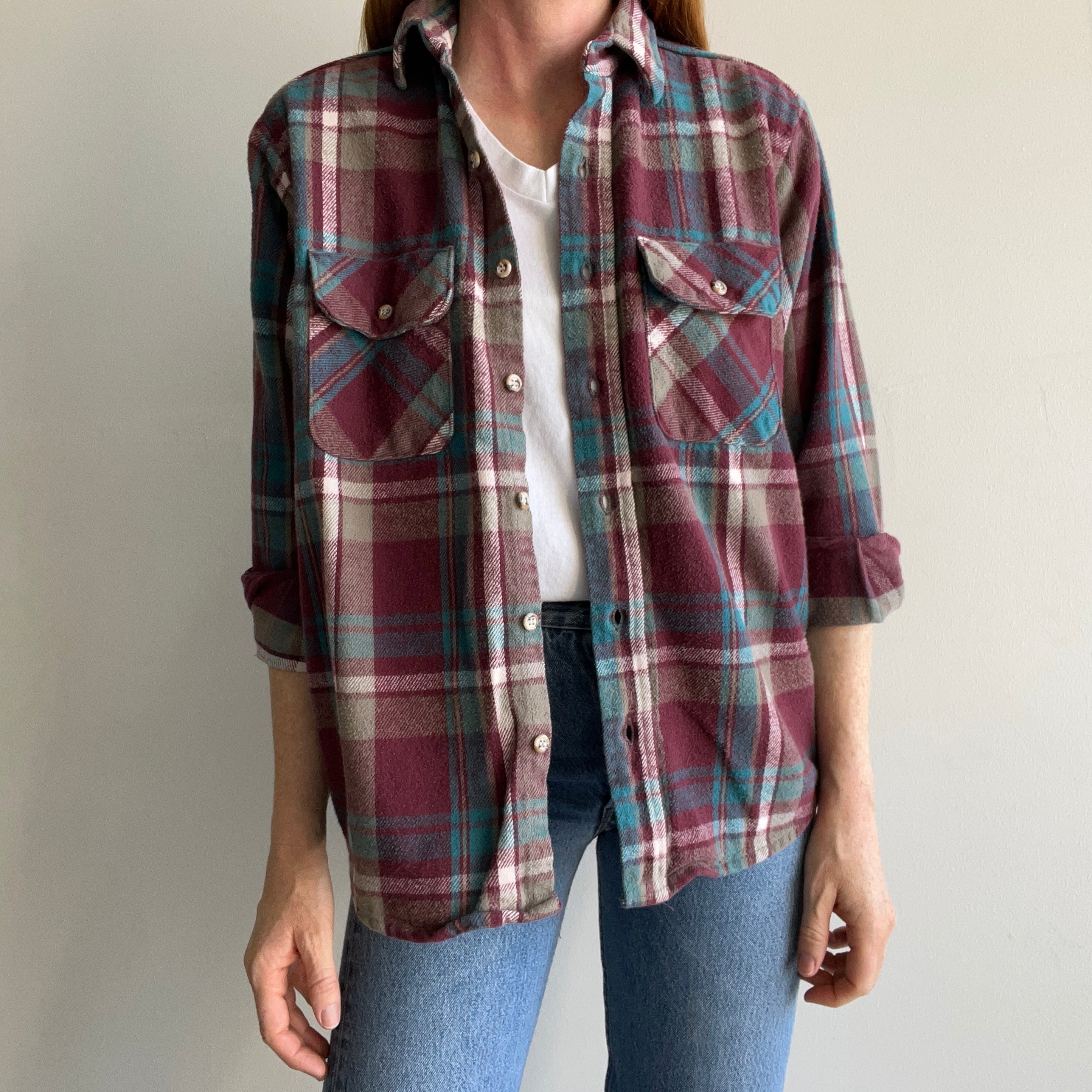 1980/90s Smaller Flannel by Five Brothers – Red Vintage Co