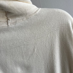 1970/80s Off White Super Soft Never Worn Sample Cut Zip Up Hoodie