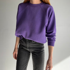 1990s Hanes Her Way Purple Raglan Sweatshirt