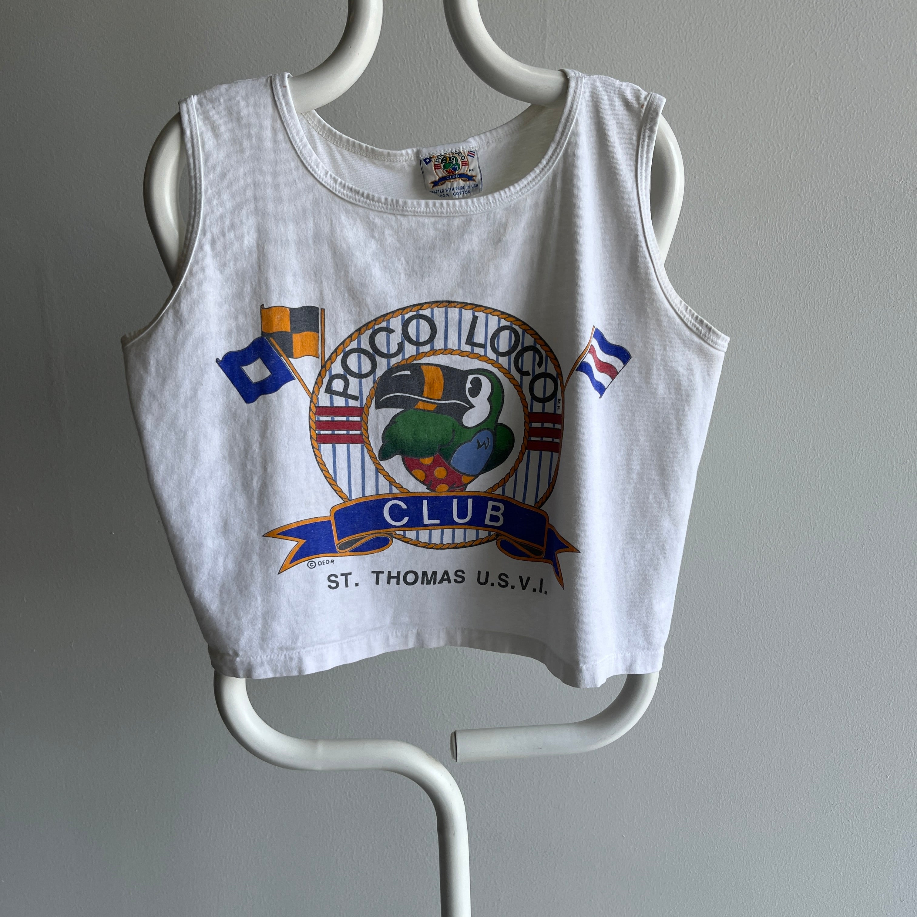 1980s Poco Loco Club St. Thomas, Virgin Islands Cropped Tank Top - Very good!