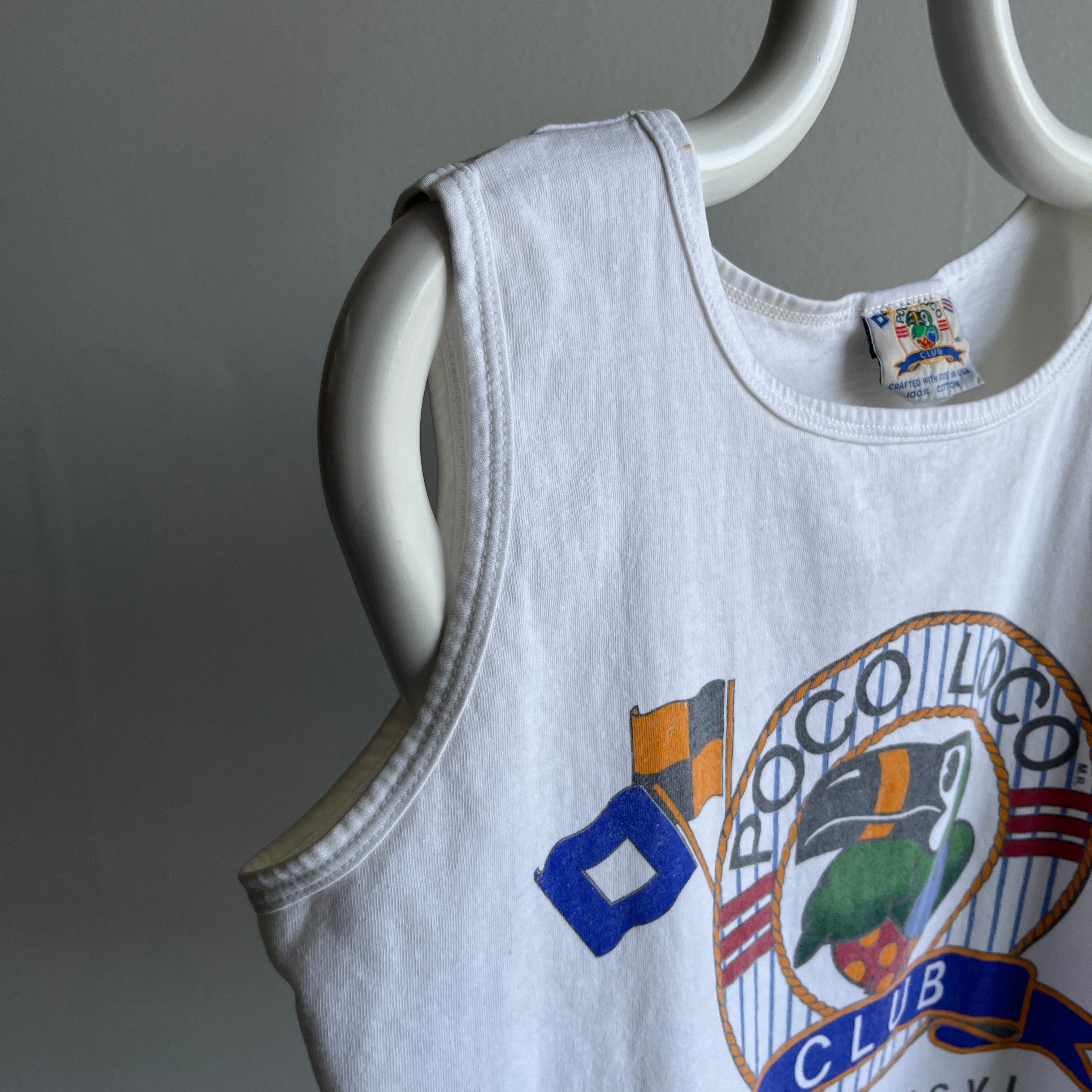 1980s Poco Loco Club St. Thomas, Virgin Islands Cropped Tank Top - Very good!