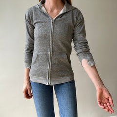 1970s Grey Zip Up Hoodie