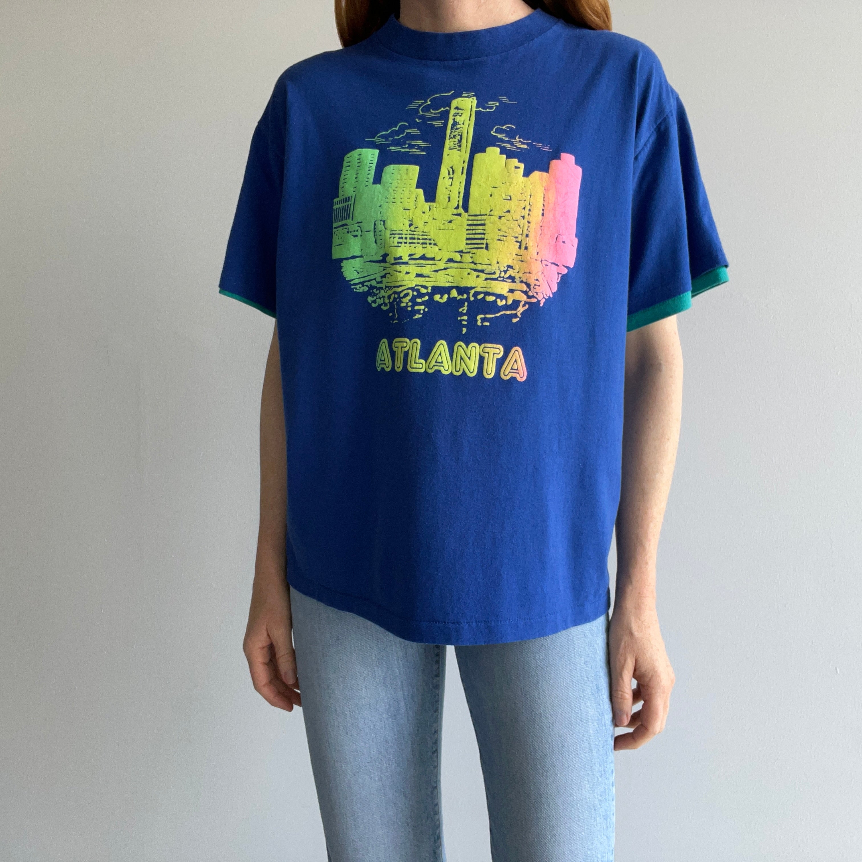 1980s Atlanta Two Tone Sleeve Tourist T-Shirt