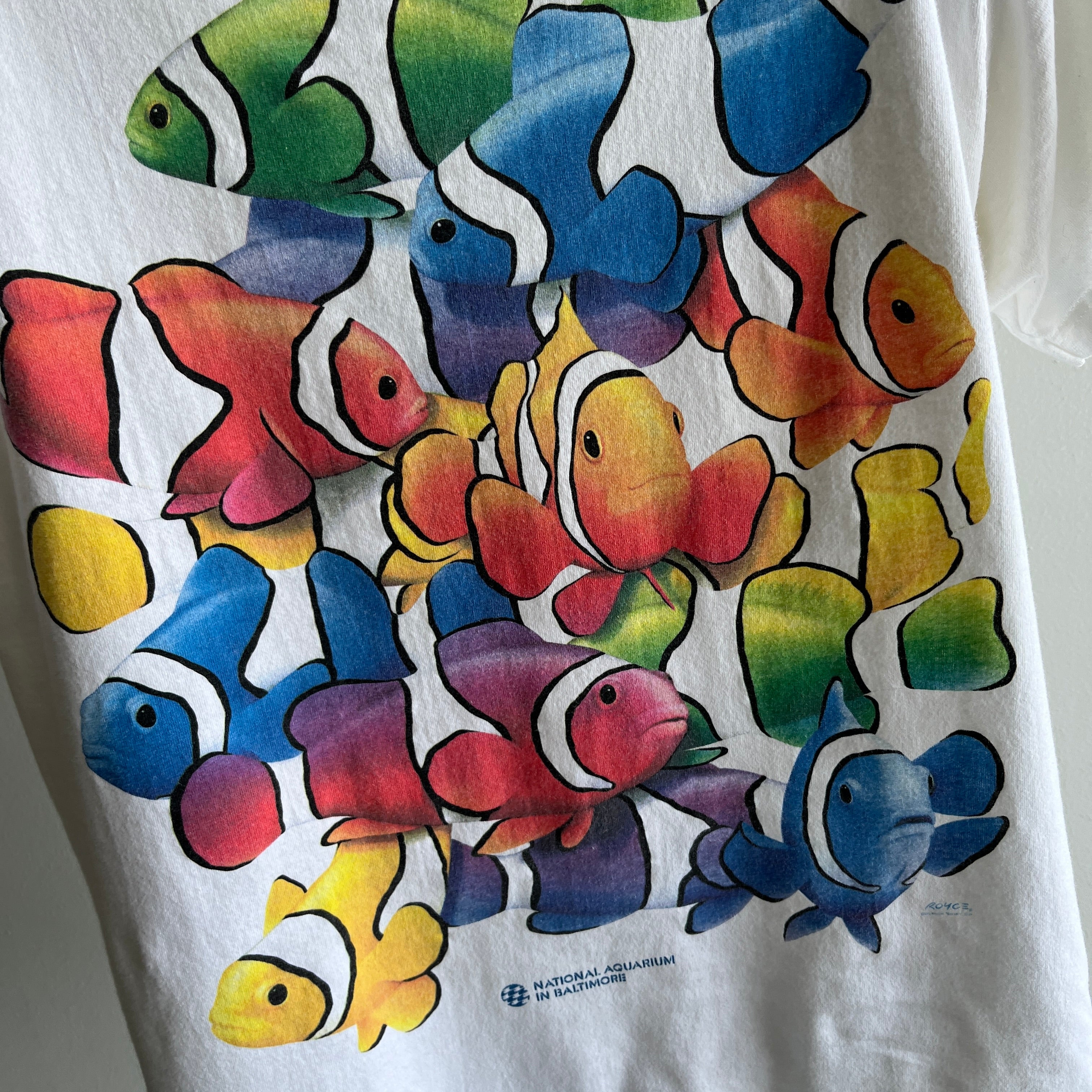 1990s National Aquarium in Baltimore Medium Weight Cotton T-Shirt