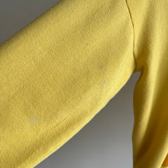 1980s Grass Fed Butter Yellow Soft Zip Up Hoodie - What a Gem!