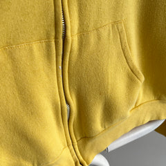 1980s Grass Fed Butter Yellow Soft Zip Up Hoodie - What a Gem!