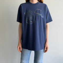 1980/90s Metallic Cowgirl Boots and Hat T-Shirt
