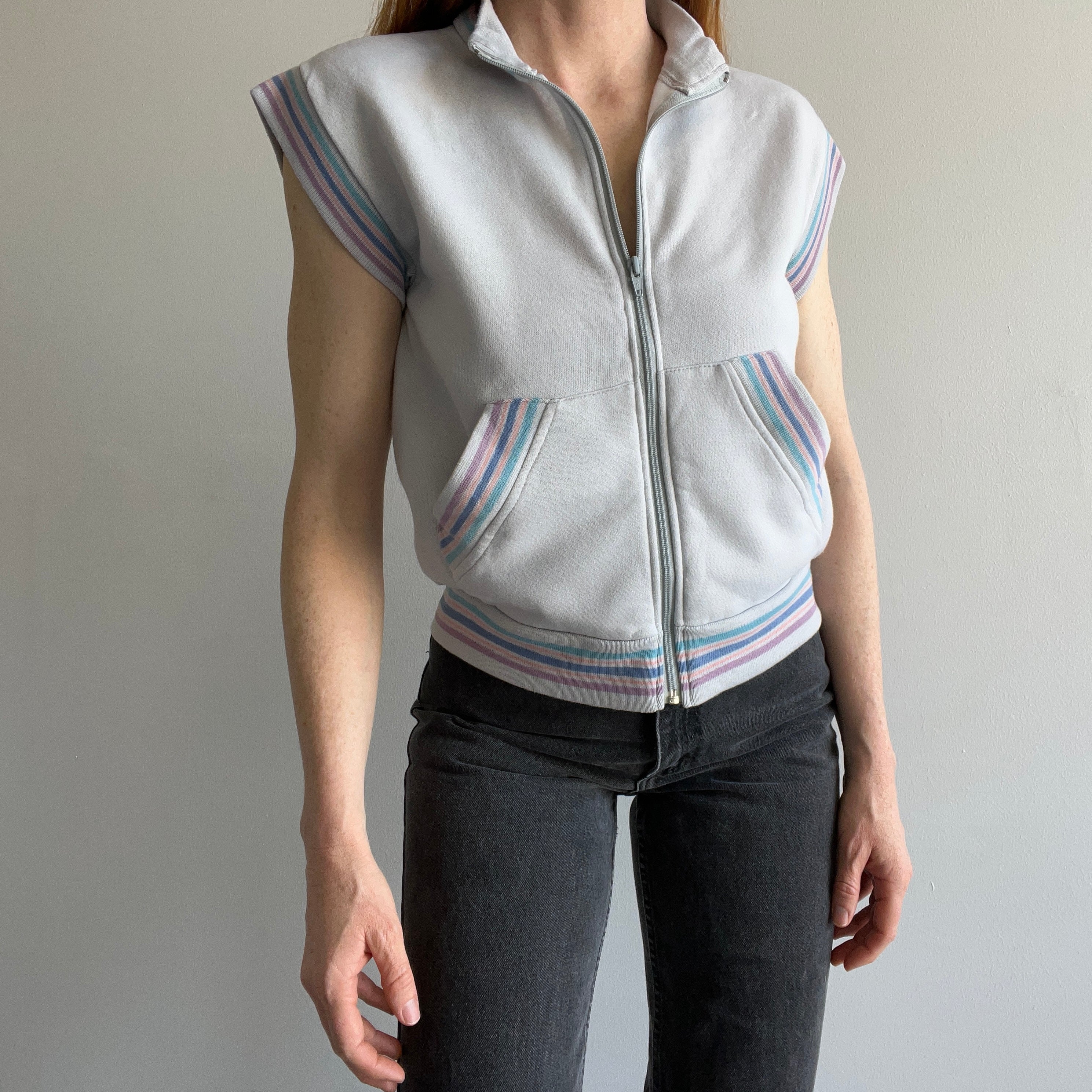 1980s Bassett Walker Super Rare Zip Up Muscle Vest - Swoon