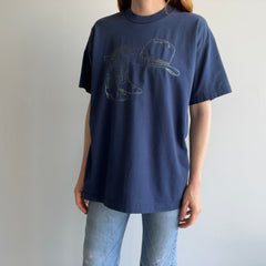 1980/90s Metallic Cowgirl Boots and Hat T-Shirt