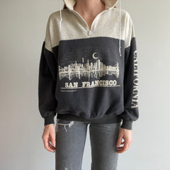 1980/90s San Francisco Thinned Out and Aged Stained 1/4 Zip - WOW