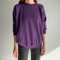 1980s Blank Purple Raglan Sweatshirt