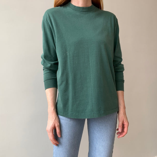 1980s Hunter/Forest Faded Green Long Sleeve by Sunbelt