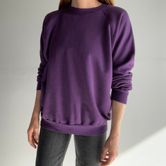 1980s Blank Purple Raglan Sweatshirt