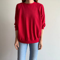 1980s Almost Paper Thin Slouchy Pinot Red Raglan Sweatshirt