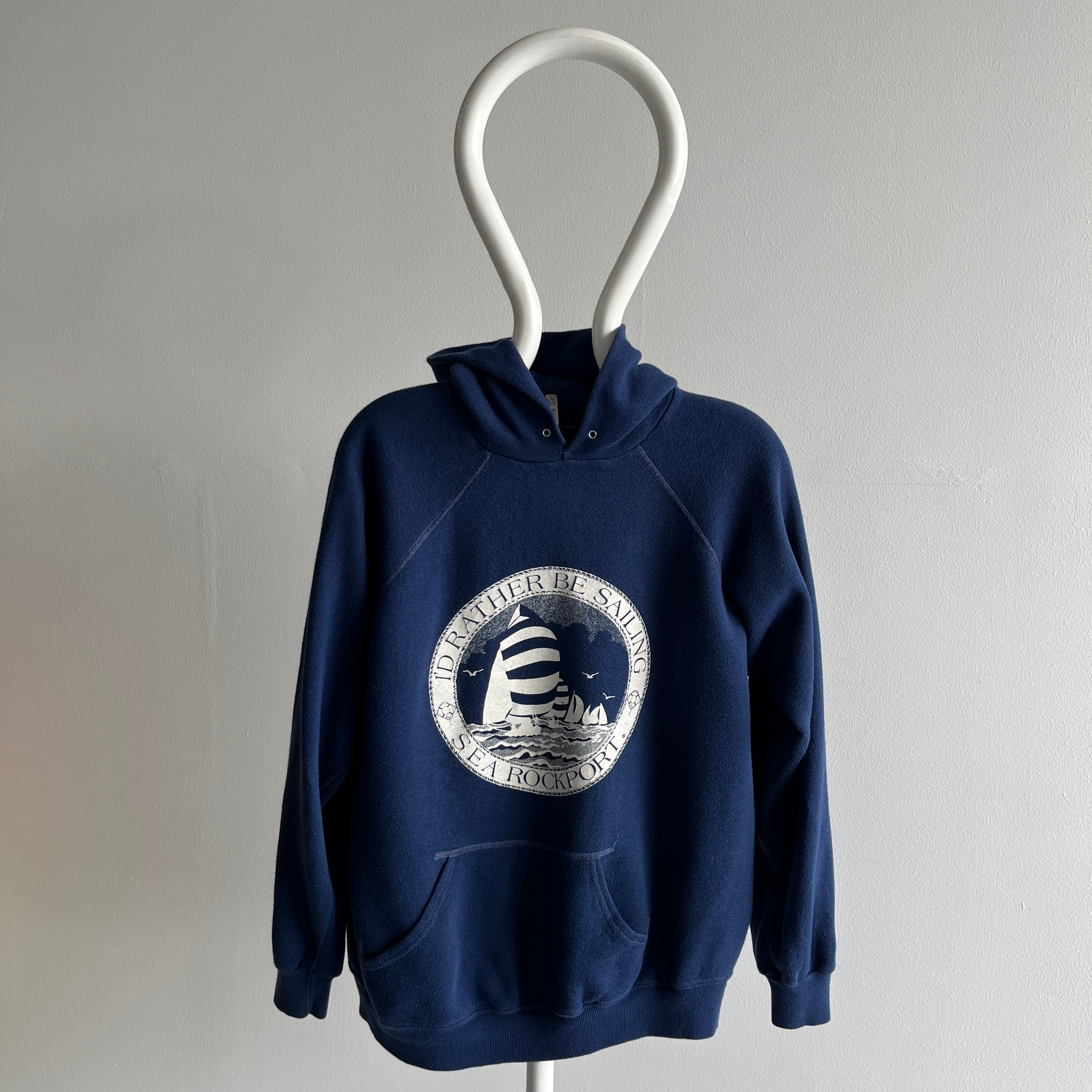 1970/80s I'd Rather Be Sailing Sea Rockport Hoodie