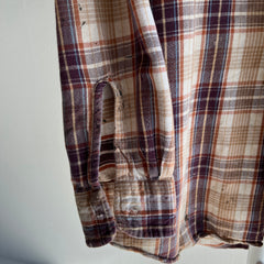 1970s Epically Worn and Paint Stained Flannel