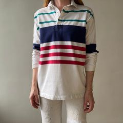 1980s/90s White Striped Rugby Shirt