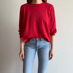 1980s Almost Paper Thin Slouchy Pinot Red Raglan Sweatshirt