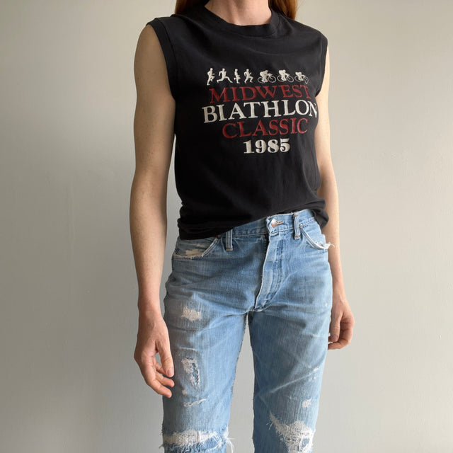 1985 Midwest Biathlon Classic Muscle Tank by Screen Stars