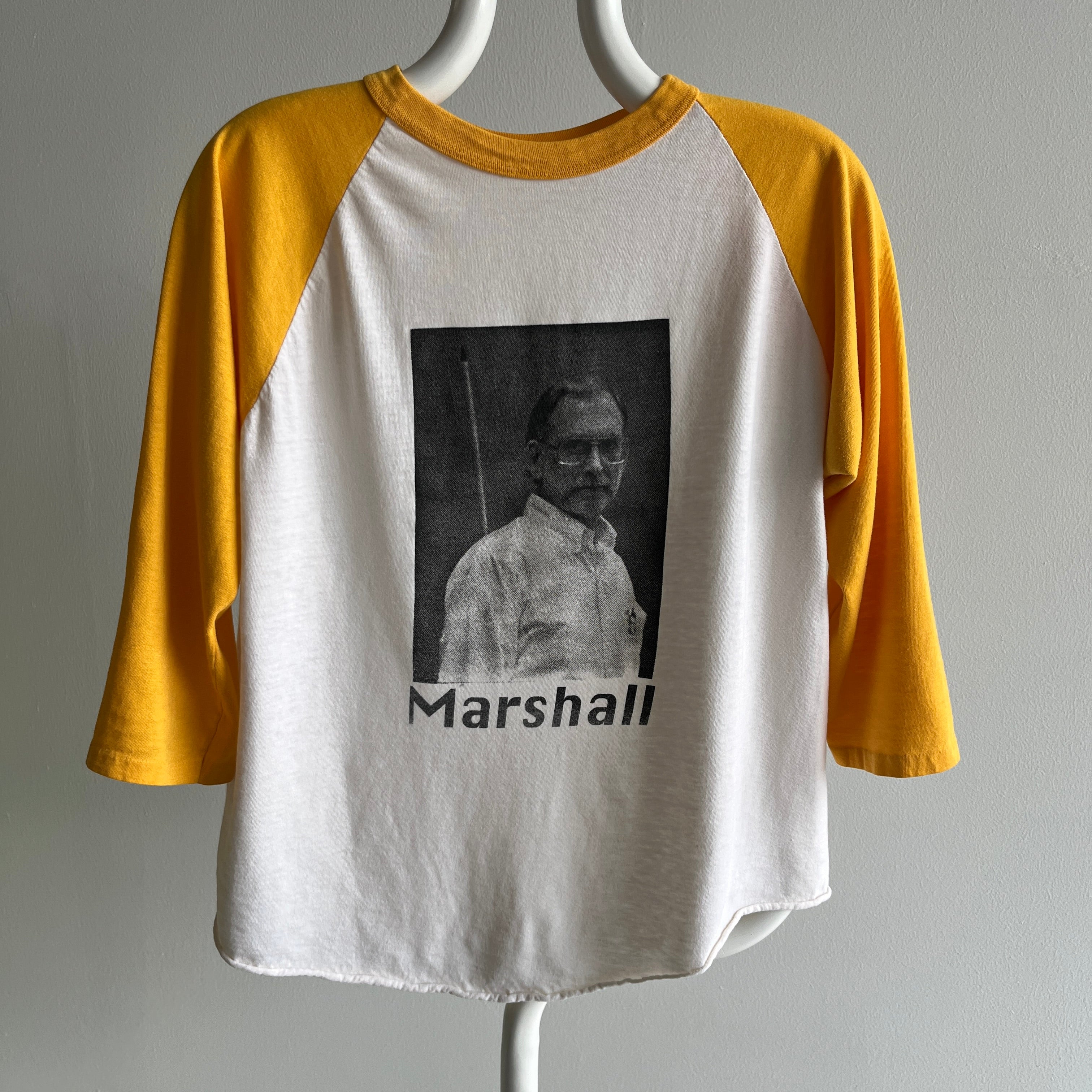 1970s Marshall Wearing Glasses on a Baseball T-Shirt, T-Shirt