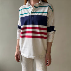 1980s/90s White Striped Rugby Shirt