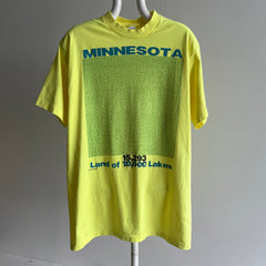 1990 Minnesota Land of 15,293 Lakes Neon Cotton T-Shirt